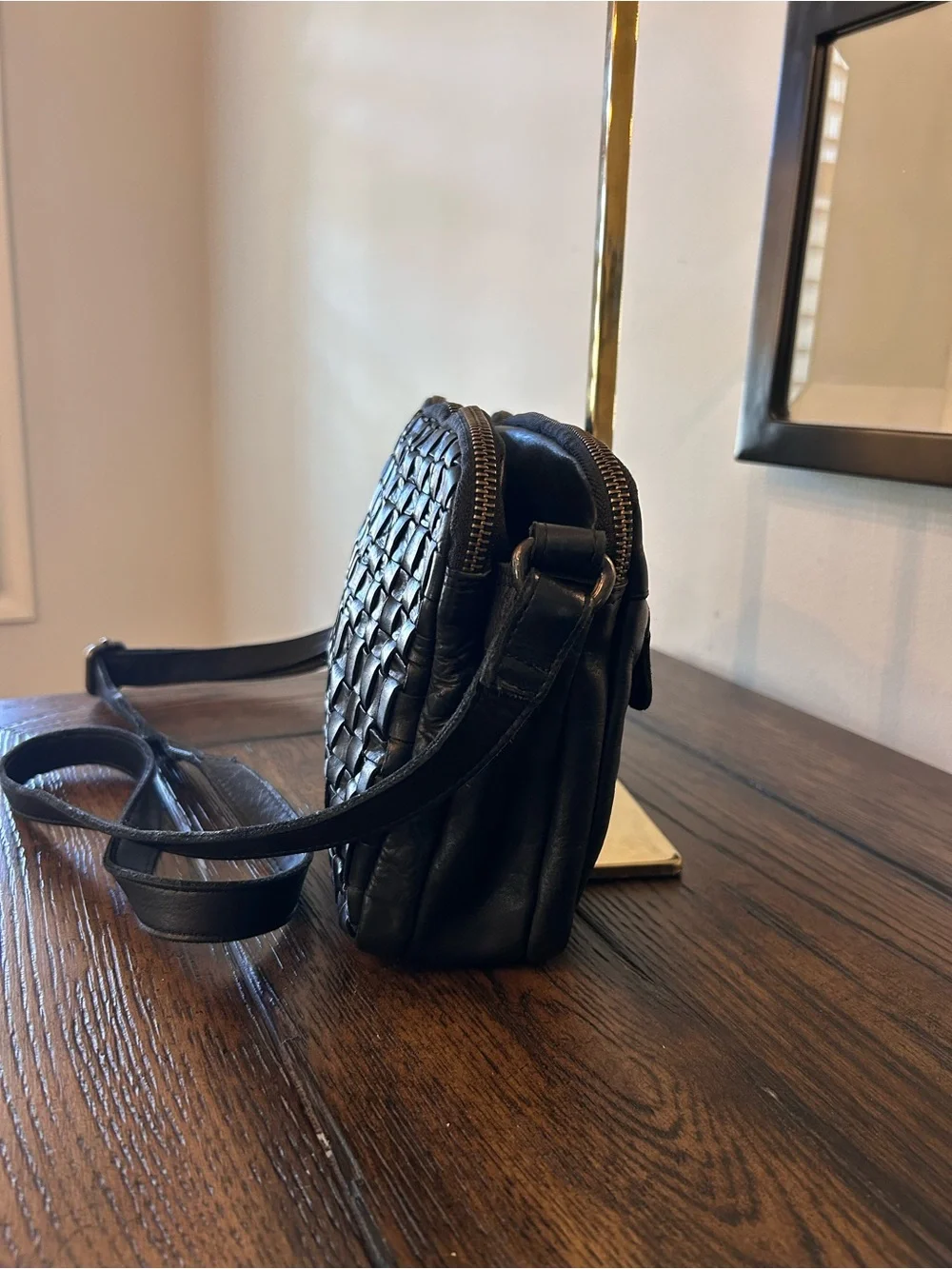 Ashwood Vintage Woven Leather Crossbody Bag